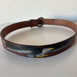 Vintage Eagle leather works belt by Leegin